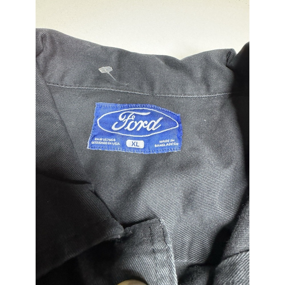 Ford Motors Vintage Style Canvas Twill Chore Coat Work Jacket Men's XL Black - Picture 6 of 9